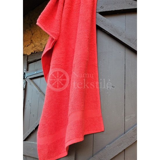 Bambuko pluošto frotinis vonios rankšluostis raudonas 